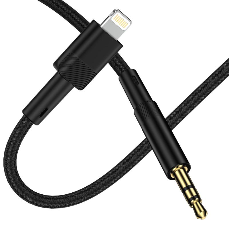 to 3.5mm オーディオケーブル 変換ケーブル Auxケーブル 3.5mmオスケーブル 高耐久ナイロン編み Hi-Fi音質 コード ヘッドホン/iPod/iPhone/iPad/ホームステレオ/カーステレオ/スピ