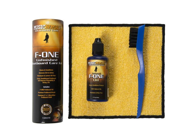 MUSIC MAD メンテナンス用 フレットボードケアキット F-ONE OIL MN125最高級のウッドオイルとシードオイルを指板用に特別に調合したもので、指板をクリーンにし保護します。フレットボードのメンテナンスに必要なものすべてをセットにフレットボードのクリーニング、保護、保湿がこれ一つで特別に設計された2 in 1 マイクロファイバークロス精密なクリーニングが可能な革新的なフレットボードブラシ