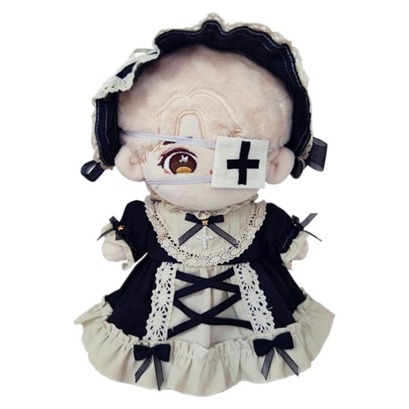 　ぬいぐるみ 用　 20cm人形の服　ヘッドバンド+ドレス　2点セット　メイド服　綿人形の服　クロスレター　人形ベビー服　 着せ替え 服 tsunagu2017-10173016 TsuNaGu2017 サンプル画像2