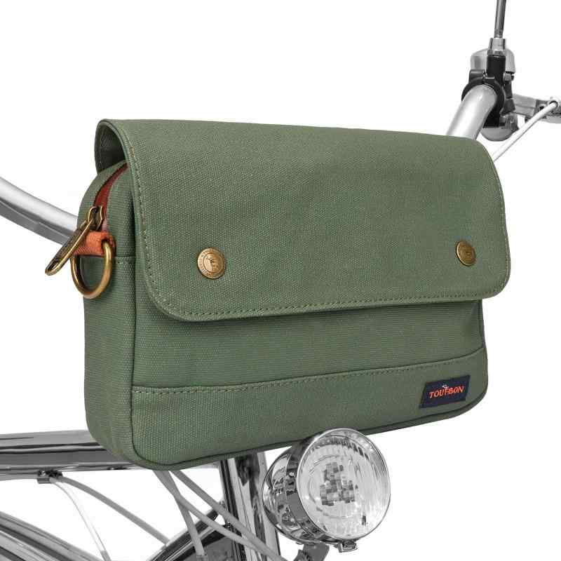 樂天商城 - フロントバッグ ハンドルバーバッグ 自転車通勤 小物収納 サイクリングバッグ 小型 2.7L 取り付け簡単 ショルダーストラップ付き