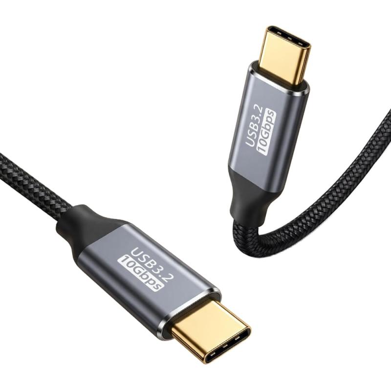 USB-C &amp; Type-C ケーブル USB3.1 Gen2(10Gbps) PD対応 100W/5A急速充電 4K/60Hz映像出力 超高耐久ナイロン タイプC機種対応