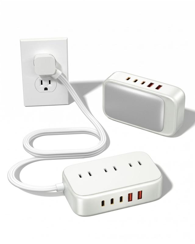 7-in-1 電源タップ USB コンセント 6 急速充電器 (2500W AC差込口*2,USB-C*3,USB-A*2) ​可視化過負荷保護/ACコンセントスイッチ/独自プラグデザイン​/ブレスライト/1.5m延長コード対応Macbook/iP​ Nobu 7-in-1 電源タップ USB コンセント本製品は、7台のデバイスに同時給電可能な電源タップです。2つのACコンセントは家電製品最大2500Wに対応し、2つのUSB-Cポートは最大6を出力します。さらに、もう1つのUSB-Cポートと2つのUSB-Aポートは合計で1を出力します。お客様のすべてのデバイスに効率的かつ高速な充電サービスを提供します。​ より多くの独自デザインこの電源タップには1.5メートルのAC延長コードが付属し、ACプラグは独自の45°角度フラットデザインを採用しています。他のACプラグを妨げることなく、家具付近の狭いコンセントでもご利用いただけます。​より完善された安全保護ACコンセントには個別の電源スイッチが装備されており、USB-AとUSB-Cが出力されている同時に、ACコンセントに接続された機器への給電を制御できます。スイッチの近くには可視化過負荷保護装置が設置され、大電力機器の過負荷状態をリアルタイムで監視できます。PSE認証を取得し、多重保護を提供する，過充電保護、過放電保護、過熱防止、漏電保護、長期間お使いいただけます。は電源類の開発、生産、経営、サービスを専門とする国際的なです。 日本の電気用品安全法(pse)に基づいて品質効率の高い部品を選択し、 サプライヤーを厳選し、優れた生産プロセスと厳格な管理プロセスを加えて、信頼性、安定性、品質、安全な電源制品を作り上げました。当社のすべての製品には、注文から30日間の製品と1年間のが付いています。 30日内の正常なご使用により故障した場合は、同一の新品といたします。 従って、当社の製品に関するご質問やご提案がございましたら、いつでもご連絡ください。にメッセージに返信いたします。