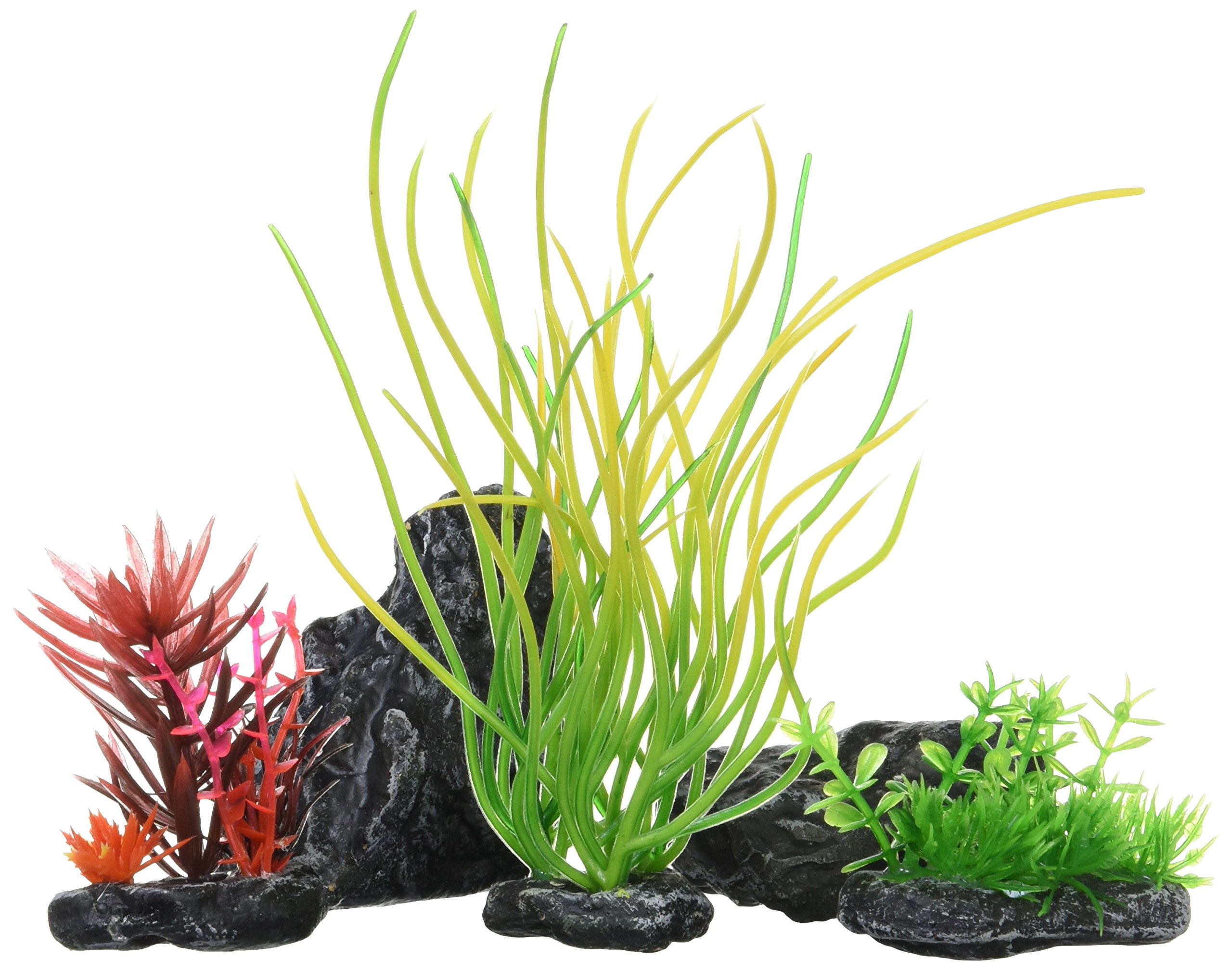 水草 人工水草 水槽用人工水草 観賞魚用品 アクアリウム内装 水槽内装 水槽のアクセサリ 水生ペット小さなボトルや小型水槽に置くだけで緑豊かなレイアウトが完成する、ニッソーのテーブルアクアプランツセットです。本物のような水草の造花がセットになっており、レイアウトに悩むことなく手軽にアクアリウムの景観を整えられます。水草のお手入れや枯れる心配がなく、デスク周りやリビングの観賞魚飼育スペースを明るく彩ります。水槽内を華やかに演出したい方や、魚の隠れ家を作りたい方に適した観賞魚用アクセサリーです。■商品の特徴緑豊かな水草の造花がバランスよくまとめられており、水槽に入れるだけで美しい水中景観を作れます。複雑な配置を考える必要がなく、簡単に設置できます。小型の水槽やグラスアクアリウム、デスク用の卓上水槽のレイアウトに最適です。本物の植物と異なり枯れることがないため、水質管理や特別な光量・CO2の添加が必要ありません。水草の剪定や枯れ葉の掃除といった手間を減らすことができます。長期間きれいな状態を維持したい観賞魚の水槽におすすめです。柔らかな素材で作られた人工水草は、水の中で自然になびき、魚を傷つけにくい仕様です。めだかや金魚、熱帯魚などの小型魚が身を隠すスペースとしても機能します。魚たちが安心して泳げる快適な飼育環境作りに役立ちます。水槽の底砂に埋めるだけで固定できるベースが付いており、水中でしっかり安定します。水流で流されにくく、思い通りのレイアウトを維持できます。水替えや掃除の際も簡単に取り外して洗うことができます。■こんなお悩みありませんか？本物の水草を育てようとしてもすぐに枯れてしまうとお悩みの方に最適です。水草育成に必要な照明設備やCO2添加がなくても、美しい緑を維持できます。水槽のレイアウト構成に難しさを感じている方にもおすすめです。あらかじめまとまったデザインになっているため、置くだけでバランスの良い水景が完成します。■使い方ご使用前に軽く水洗いをしてから水槽内に設置してください。土台部分を底砂にしっかり埋め込むことで、水中で安定して設置できます。汚れが気になった際は水槽から取り出し、柔らかいスポンジなどで優しく水洗いしてください。■使用シーンデスクやカウンターの上に置く小型のテーブルアクアリウムにぴったりです。熱帯魚やメダカ、金魚の飼育水槽のアクセントとして幅広くご活用いただけます。■商品仕様幅：15.5cm奥行：7cm高さ：18cm重量：0.12kg原産国：中華人民共和国※入荷時期により、パッケージのデザイン・仕様が異なる場合がございます。