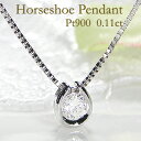 ネックレス Pt900【0.1ct】ダイヤモンド 馬蹄モチーフ ペンダントダイヤモンドネックレス ネックレス クローバー ハート 四葉 可愛い 人気 ダイヤ プラチナ ダイア ホースシュー ブルーダイヤ レディース ジュエリー ギフト 誕生日 女性 ご褒美 クリスマスプレゼント