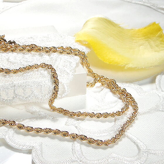 TsunoJewelryの【送料無料】K18YG ロープチェーン ネックレス 45cm ムーブ式 代引手数料無料 品質保証書18金 イエローゴールド 人気 ゴールドネックレス チェーンネックレス レディース ジュエリー ギフト 誕生日 女性 贈り物 ご褒美 クリスマスプレゼント チェーンのみ 軽いネックレス｜アングル2
