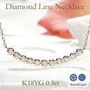 【K18YG【0.3ct】H&C ダイヤモンド ラインネックレス【鑑別書付】【スコープ+専用ケース付】ダイヤ ネックレス ライン ペンダント 可愛い 人気 18...