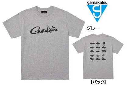 がまかつ Tシャツ (筆記体ロゴ) GM-3576 グレー Sサイズ 【gamakatsu】