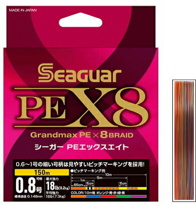 クレハ シーガー PE X8 0.8号 150m / PEライン 【メール便発送】 釣具