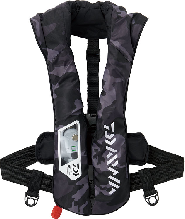 ダイワ ウォッシャブルライフジャケット (肩掛けタイプ自動・手動膨脹式) DF-2021 ブラックカモ フリーサイズ / 救命具  