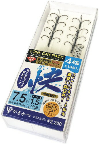 楽天釣人館ますだ 楽天市場支店がまかつ ワンデイパック G-HARD V2 快 4本錨 14本入 6.5号 （ハリス1号） A189 / 鮎 針 仕掛け 【メール便発送】