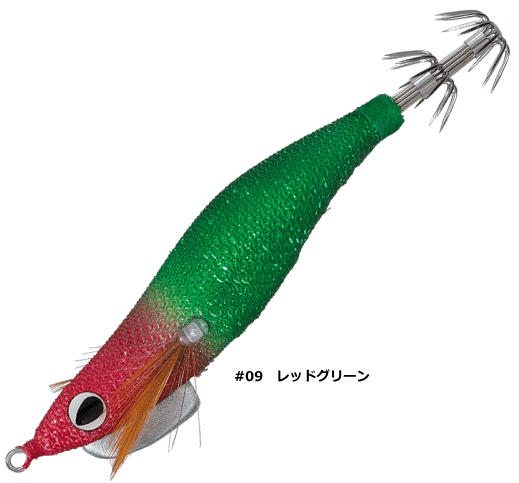 バレーヒル スクイッドシーカー おもりん 音鳴り 2.5号 (9g) #09 レッドグリーン / イカメタル エギ 餌木 釣具【メール便発送】