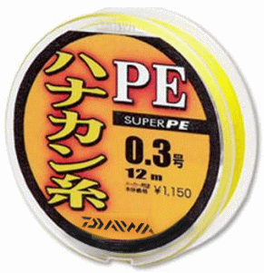 ダイワ PEハナカン糸 12m 0.3号 イエロー / 鮎友釣り 仕掛け ライン 釣具 【メール便発送】