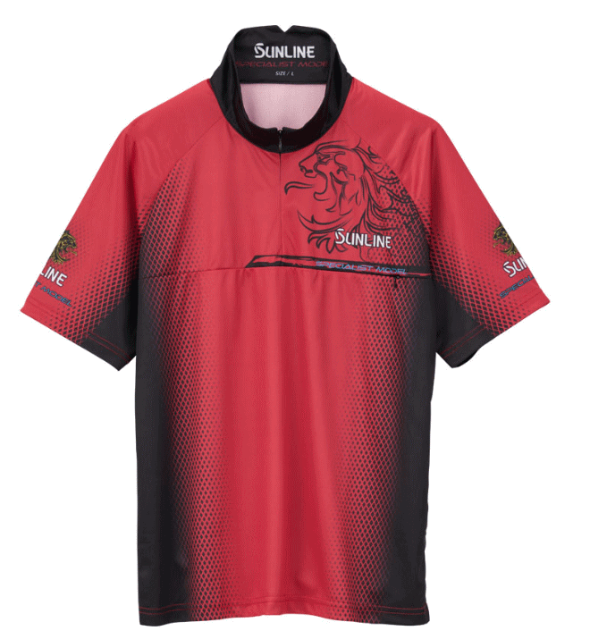 サンライン PRODRYシャツ (半袖) SUW-04212CW レッド LLサイズ / プロドライ シャツ ウェア 【sunline】