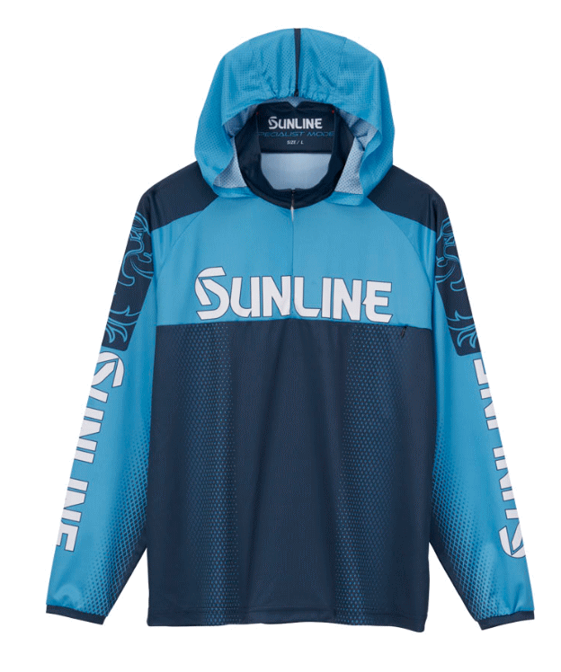 サンライン PRODRY フーディ (長袖) SUW-04213CW ブルー Lサイズ / プロドライ シャツ ウェア 【sunline】
