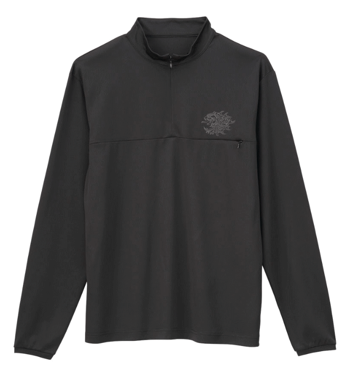 【セール】 サンライン 獅子ジップシャツ (長袖) SUW-04215CW ブラック 3Lサイズ / ウェア