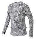 がまかつ NO FLY ZONE(R) ロングスリーブクールTシャツ GM-3704 グレーカモフラージュ Lサイズ gamakatsu 【期間限定割引セール】