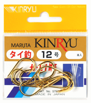 金龍鉤 タイ釣 金 10号 / 真鯛鈎 釣り針 釣具 【メール便発送】
