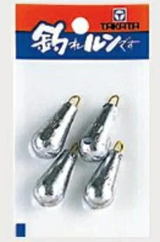 タカタ パックオモリ ナス型 （P入り） 6号 / シンカー 錘 おもり 【メール便発送】