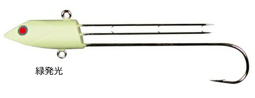 フジワラ 太刀魚ジグヘッド 21g #緑発光 / タチウオ テンヤ 仕掛け 釣具 【メール便発送】