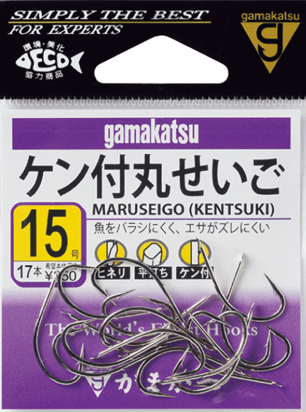 がまかつ ケン付丸せいご 白 16号 / 釣り針 鈎 ハリ つり具 【メール便発送】