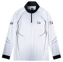 ダイワ ロングスリーブハーフジップシャツ DE-7525 ホワイト Lサイズ (SP) daiwa 釣具 【GWセール】