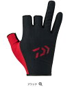 ダイワ 吸水速乾グローブ 3本カット DG-6425 #ブラック Lサイズ / 【メール便発送】 daiwa 釣具 【マラソンセール】