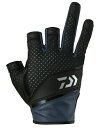 ダイワ フェイクレザーグローブ 3本カット DG-2225 ネイビー Lサイズ / ウェア 【メール便発送】 釣具 daiwa 【マラソンセール】