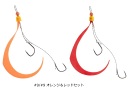 ジャッカル 乱舞 ビンビンスイッチ スペアラバーフックセット #9/#9 オレンジ&レッドセット / 鯛ラバ タイラバ つり具 【メール便発送】(4)