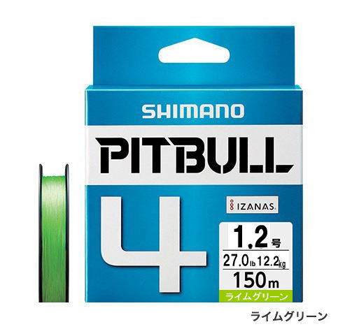 【メール便対応】 シマノ ピットブル 4 PL-M54R 150M ライムグリーン 1.2 [PEライン]