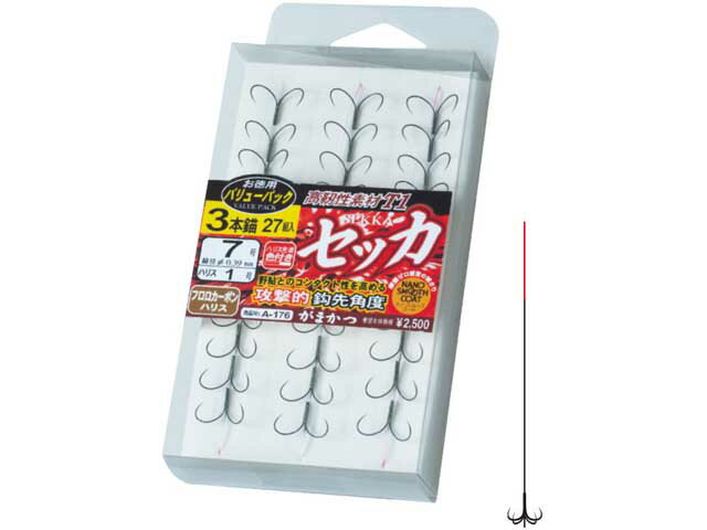 がまかつ/Gamakatsu 60116 バリューパック ナノスムースコート T1 セッカ 4本錨 (イカリ仕掛 入数:21本)