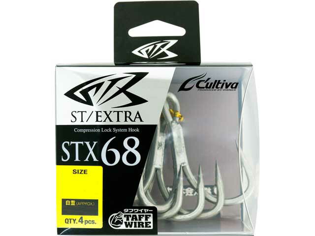カルティバ／Cultiva STX-68 スティンガートリプル エクストラ サイズ：＃4／0 （入数：4本 トレブルフック）