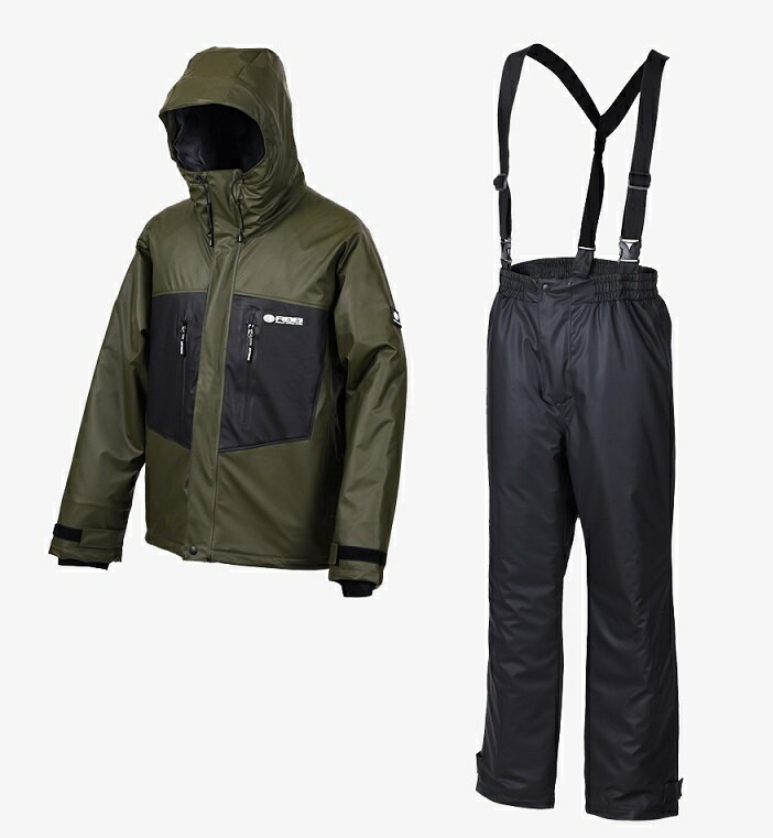 【双進】No.7782 RBB フィッシャーマンウィンタースーツII　オリーブ Lサイズ 【完全防水・防寒】