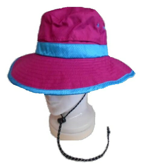 【コヒナタ】No.10341 ポケッタブル撥水リップハット　ピンク×アクアブルー