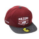 【マズメ】MZCP-F515 mazume FLAT CAPスカルエンブレム ボルドー
