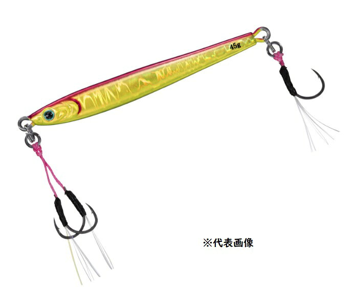 もはやシラスベイトそのまま！TGベイトスリムがSLJモデルになってしかもアデルホログラムバージョンで完全復刻！ 発売以来、圧倒的な支持を得てきたTGベイトSLJ。 そんな中、同じタングステンジグでもSLJ熱の過熱に伴い、圧倒的なシルエットの細さから、TGベイトスリムでのSLJゲームを楽しみたいというニーズが各地から多く寄せられた。そこで満を持してTGベイトスリムが完全復刻。 この釣りの草創期からアングラーに愛され続けたTGベイトの更に先の釣りを考えたとき、このスリムはきっとアングラーの大きな武器となるだろう。 今回TGベイトスリムSLJにはダイワ独自のホログラム”アデル”を搭載。アデルは、魚皮をデータ解析し、3Dホログラムに反映。その上にウロコの代わりとなる別のストライプパターンをレイヤードして完成させた魚にとっても”もはや餌”を意識させてしまうかもしれないホログラム。天然光の下で釣りあげたサバのお腹の部分と比べても見間違うほどの出来。さらにフックはサクサスフックにティンセルをつけて、吸い込み性能の向上とクワセのアピールを行っている。 ●サイズ（mm）：96 ●自重（g）：80 ●タイプ：SLJ用スリムショートジグ ●素材：タングステン ●フック：マダイクワセ#13 フロント：ツイン_リア：ショート　