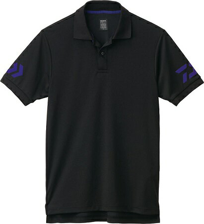 【ダイワ】DE-7906 半袖ポロシャツ　ブラック×ブルー　Mサイズ【吸水速乾　UVカット】