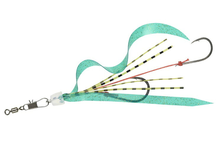 【ダイワ】紅牙遊動テンヤSS替え針エビラバ シングルカーリー　グリーン