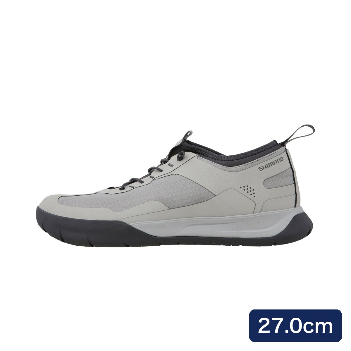 5cm防水・ハイグリップデッキソールのボートシューズ【メーカー】シマノ（SHIMANO）【品番】FS-030X【商品名】FS-030X ボートゲーム ドライデッキシューズ オフホワイト【在庫のカラー・サイズ】27.0cm／27.5cm／28.0cm※モニターの発色の具合によって、実際のものと色が異なる場合があります。※店頭でも販売しているため、ご注文のタイミングによっては在庫切れとなる場合がございます。予めご了承ください。