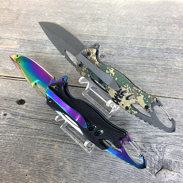 【新品】 カラビナ フォールディングナイフ C-20 折りたたみナイフ フィッシングナイフ アウトドア 釣りナイフ AotDflHss通販格安セール情報 楽天 通販