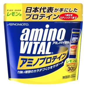 味の素　アミノバイタル　アミノプロテイン　レモン味　無脂肪　(4.3g×30本入)　アミノ酸　【送料 ...