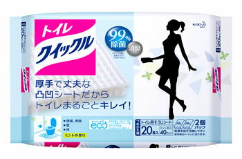 【特売】　花王　トイレクイックル　ジャンボパック　ミントの香り　つめかえ用　(20枚入)　詰め替え用　トイレ用そうじシート　【kaoecoc09a】　【kao1610T】