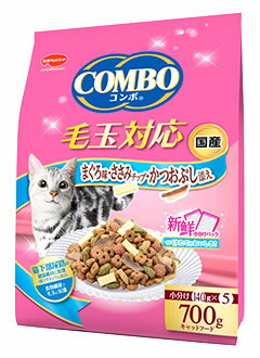 日本ペットフード　コンボキャット　毛玉対応　まぐろ味・ささみチップ・かつおぶし添え　(700g)　キャットフード　ツルハドラッグ