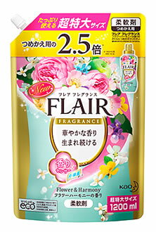 花王 フレア フレグランス フラワー&ハーモニー 超特大サイズ つめかえ用 (1200mL) 詰め替え用 柔軟剤