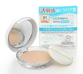 セザンヌ化粧品　UVクリアフェイスパウダー　01　ライト　明るい肌色　SPF28　PA+++　(10g)　プレストパウダー