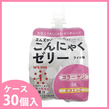 《ケース》　エムズワン　こんにゃくゼリー　ライチ味　(180g×30個)　ゼリー飲料　ドリンクゼリー　【4571292676922】