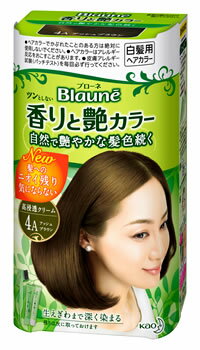 【特売】　花王　ブローネ　香りと艶カラー　クリーム　4A　アッシュブラウン　(1セット)　白髪用ヘアカラー　【医薬部外品】