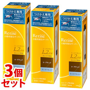 《セット販売》 花王 リライズ 白髪用髪色サーバー リ・ブラック まとまり仕上げ つけかえ用 (190g)×3個セット 付け替え用 染毛料 【送料無料】 【smtb-s】
