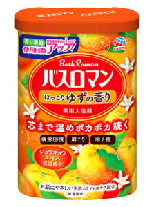 アース製薬　バスロマン　ほっこりゆずの香り　(600g)　入浴剤　【医薬部外品】