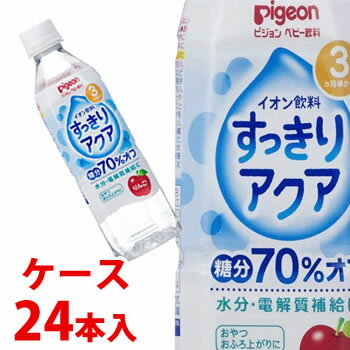 《ケース》　ピジョン　ベビー飲料　イオン飲料　すっきりアクア　りんご　(500mL)×24本　3ヶ月頃から　※軽減税率対象商品