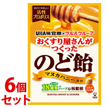 《セット販売》　※ツルハグループ限定※　UHA味覚糖 おくすり屋さんがつくった のど飴 ミルクミント味 (84g)×6個セット のどあめ キャンディ　※軽減税率対象商品　【送料無料】　【smtb-s】